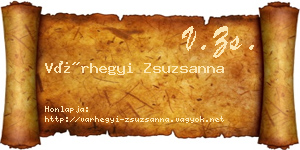 Várhegyi Zsuzsanna névjegykártya